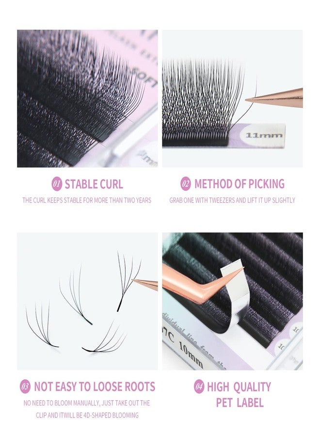 ANNAFRIS 4D Premade Fan W Shape Eyelash Extensions 0.07 D Curl 8mm Volume Self Fanning False Lashes Makeup Supplies Professional Use Lash Extension(0.07 D, 8mm) - Image 5
